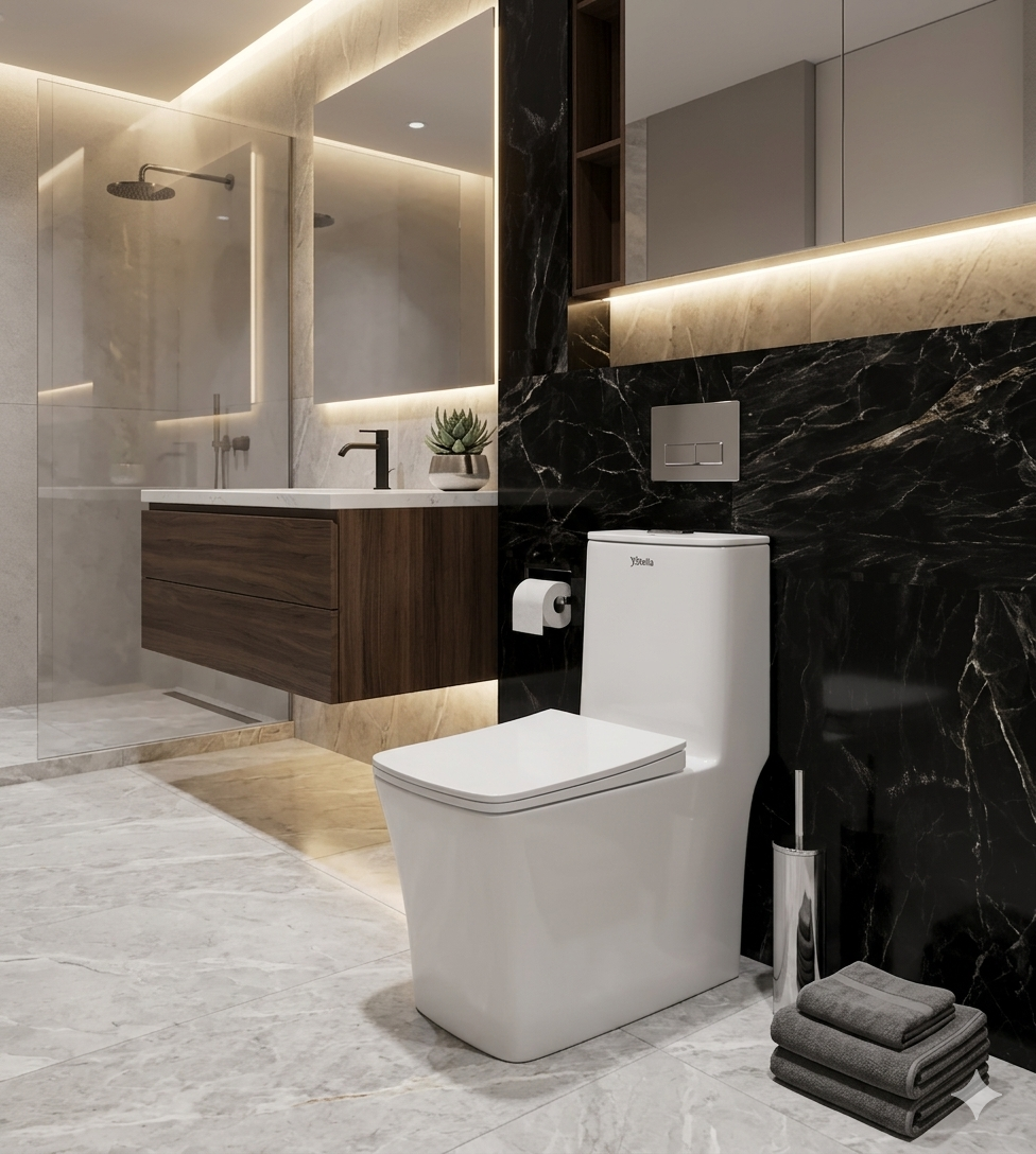 Commode Aurora white (Dual Jet Flush) Stella