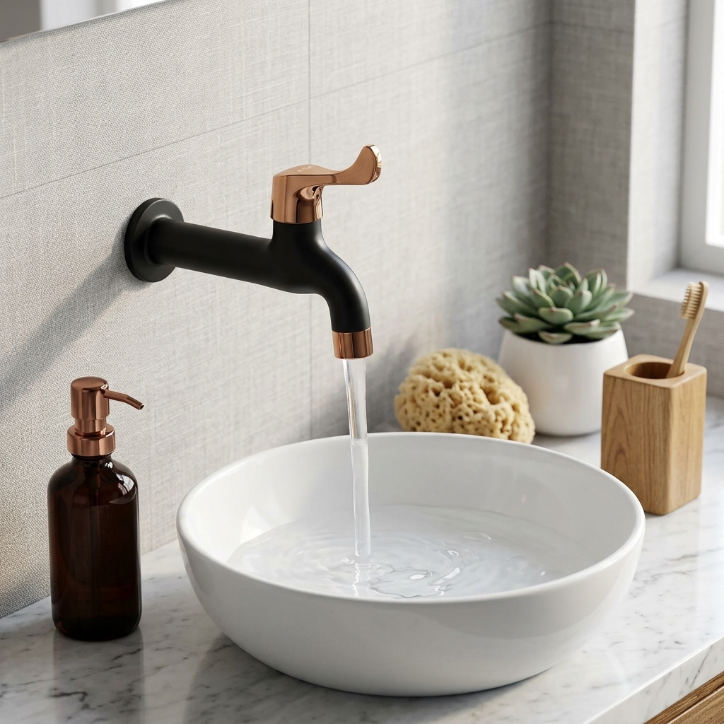 Sink Bib Cock Neo (Rose Gold & Black)