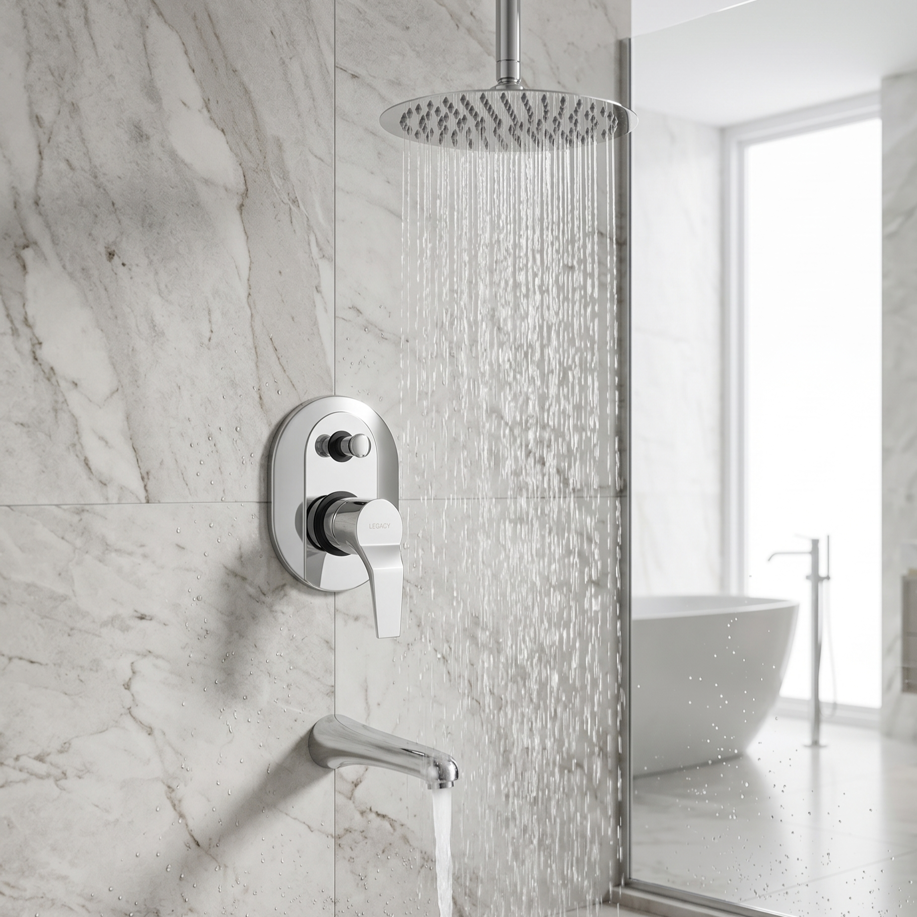 0.75 Inch Single Lever shower Mixer (Legacy Ceiling Shower ST3 Spout) Sharif