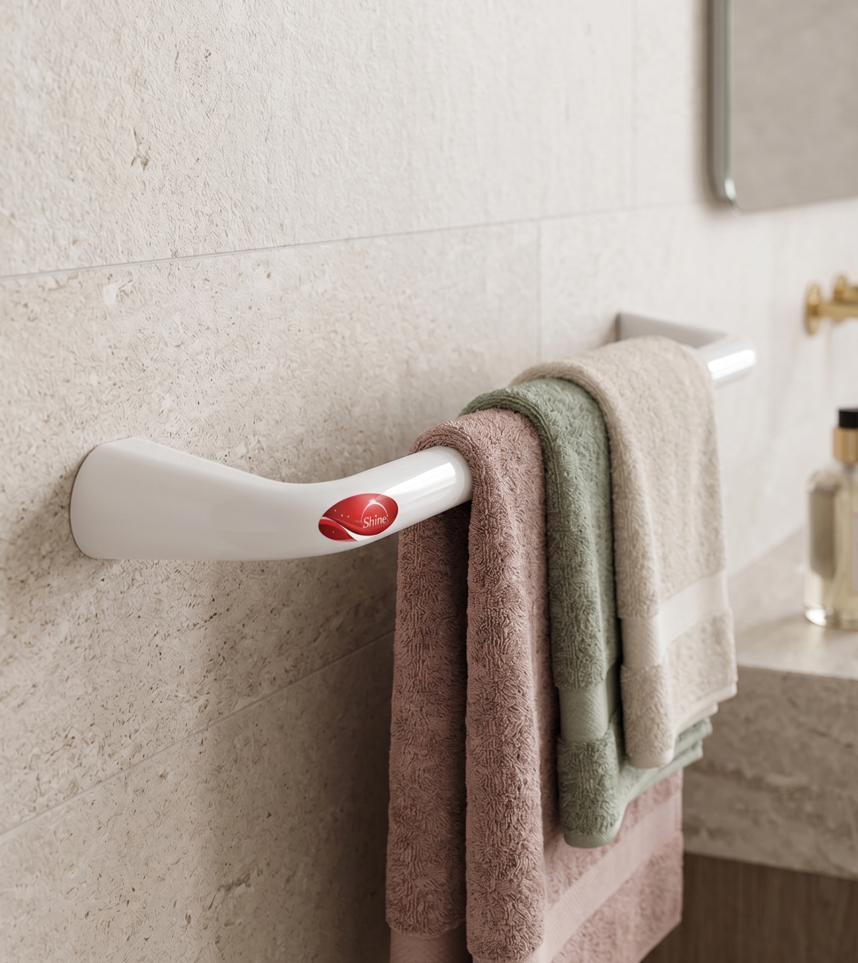 Towel Hanger White Shine
