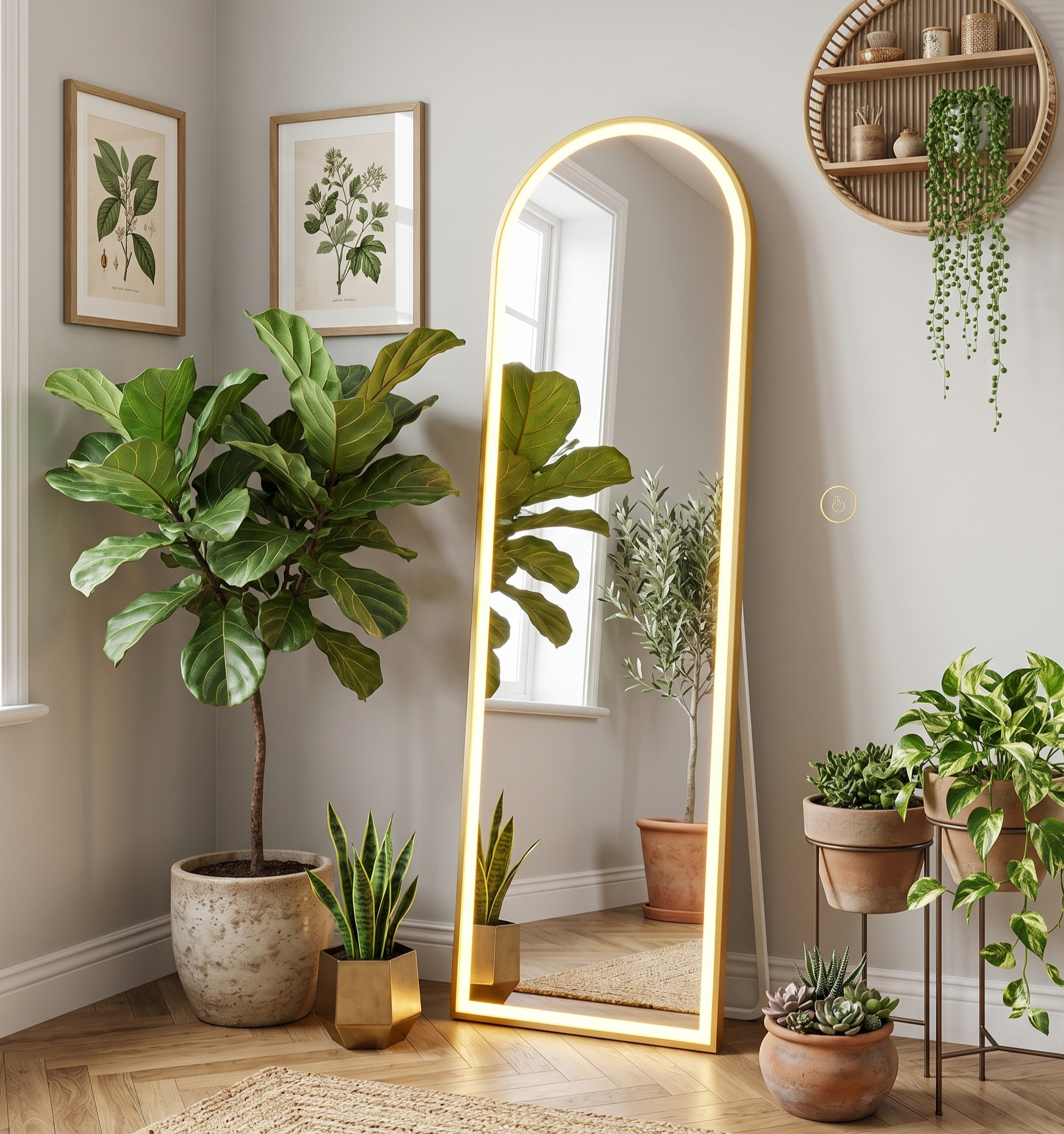 LED Mirror Golden 5/1.5 ft with touch sensor