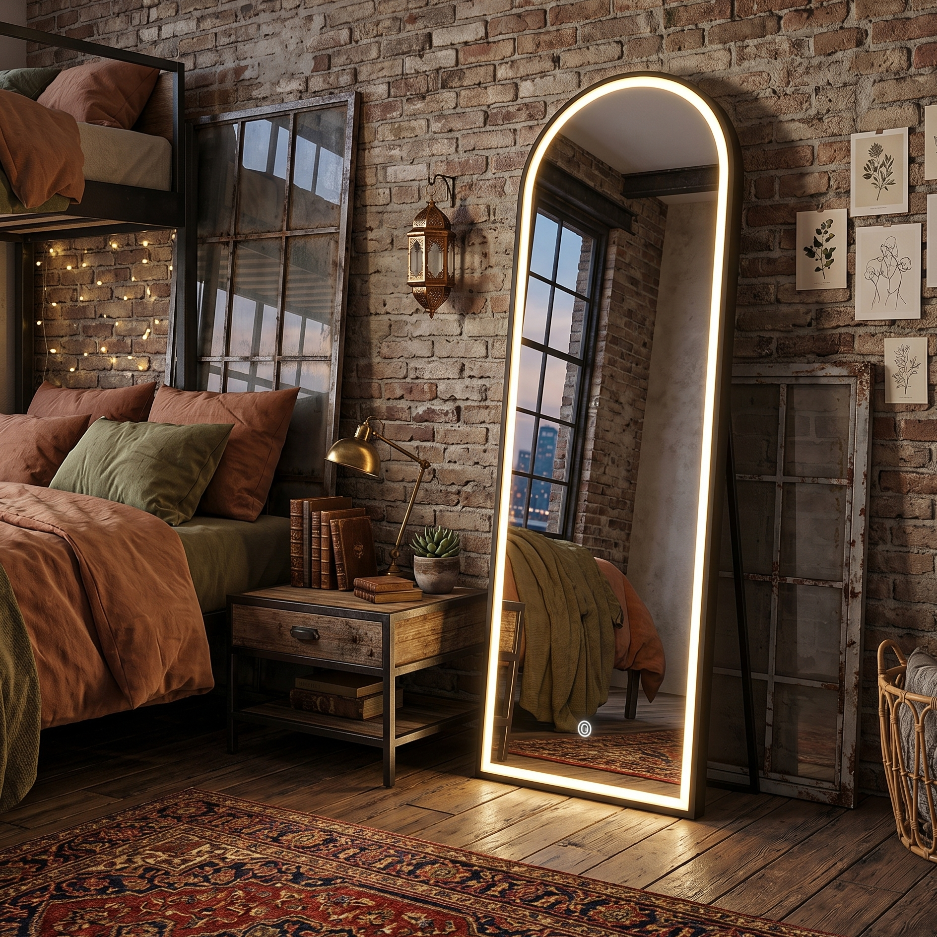 LED Mirror Black 5/1.5 ft with touch sensor