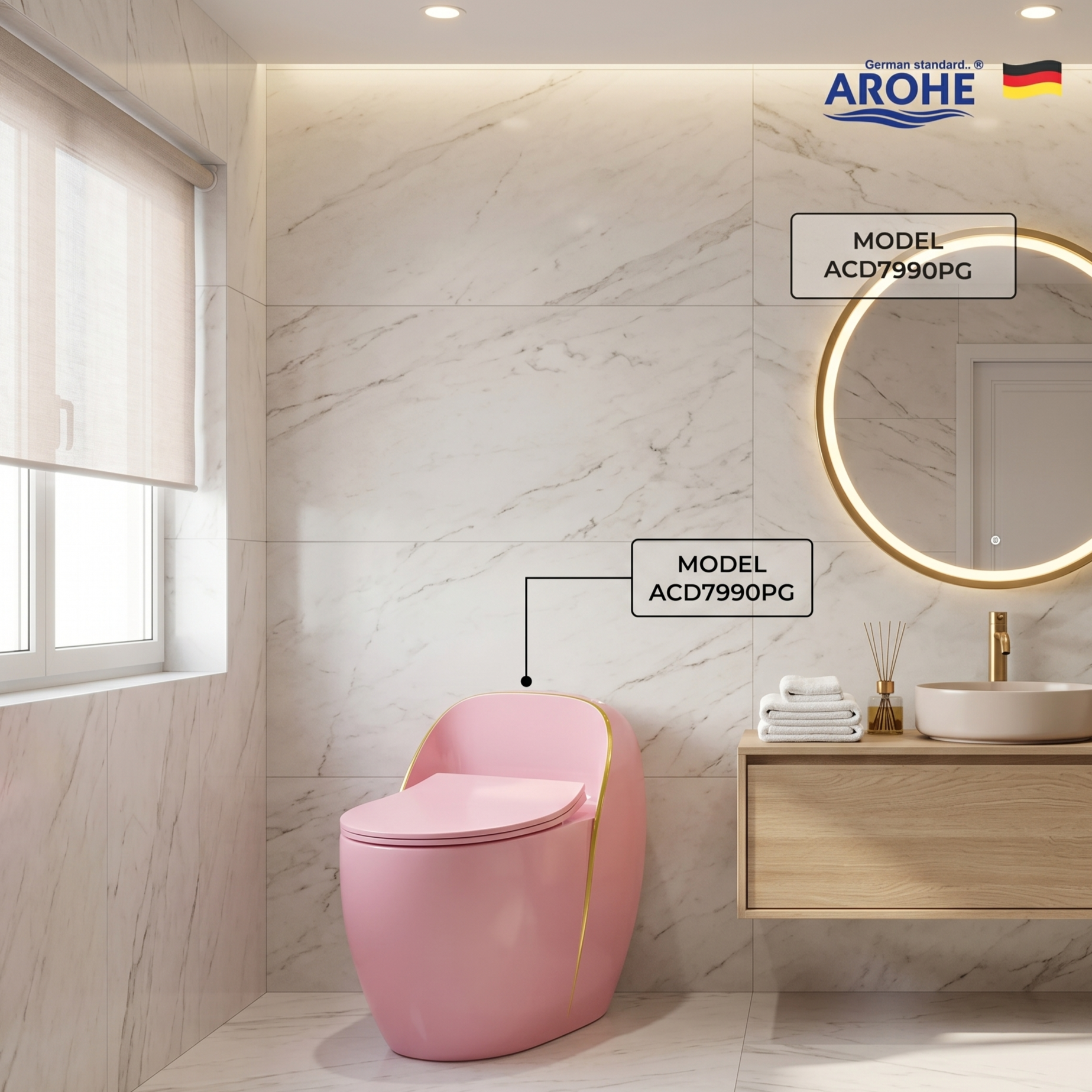 Arohe Aesthetic Commode ACD7990PG