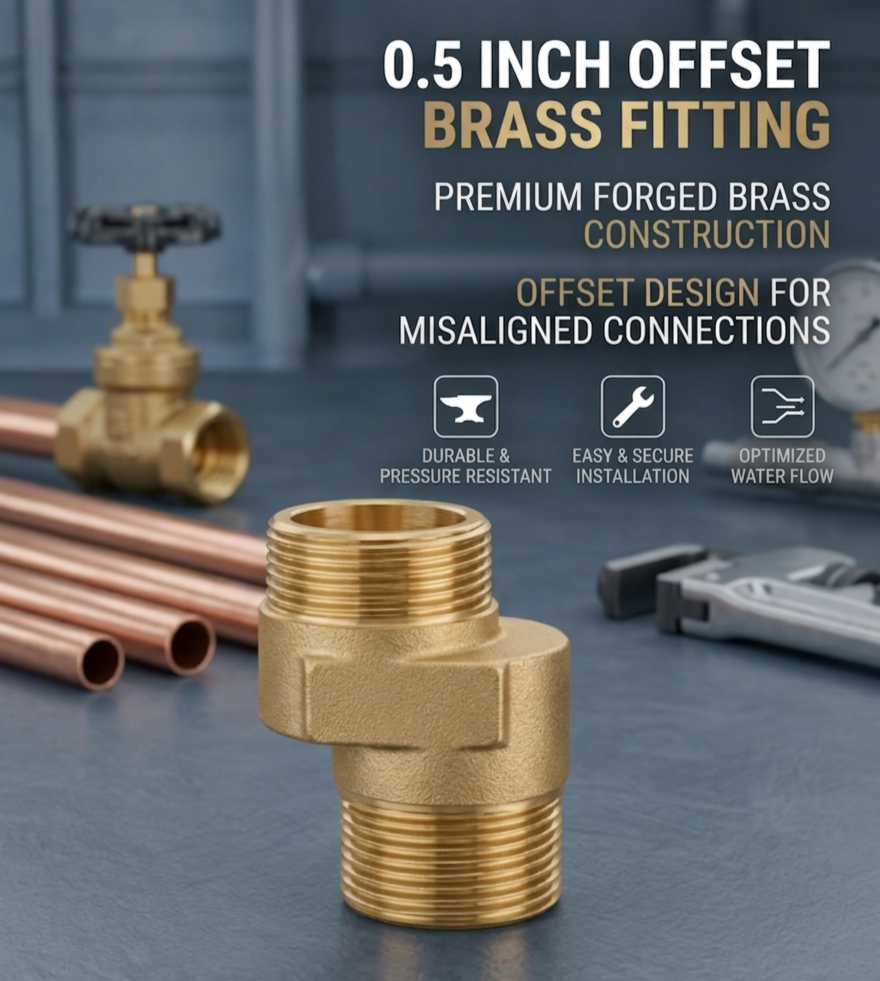 0.5 Inch Offset Brass