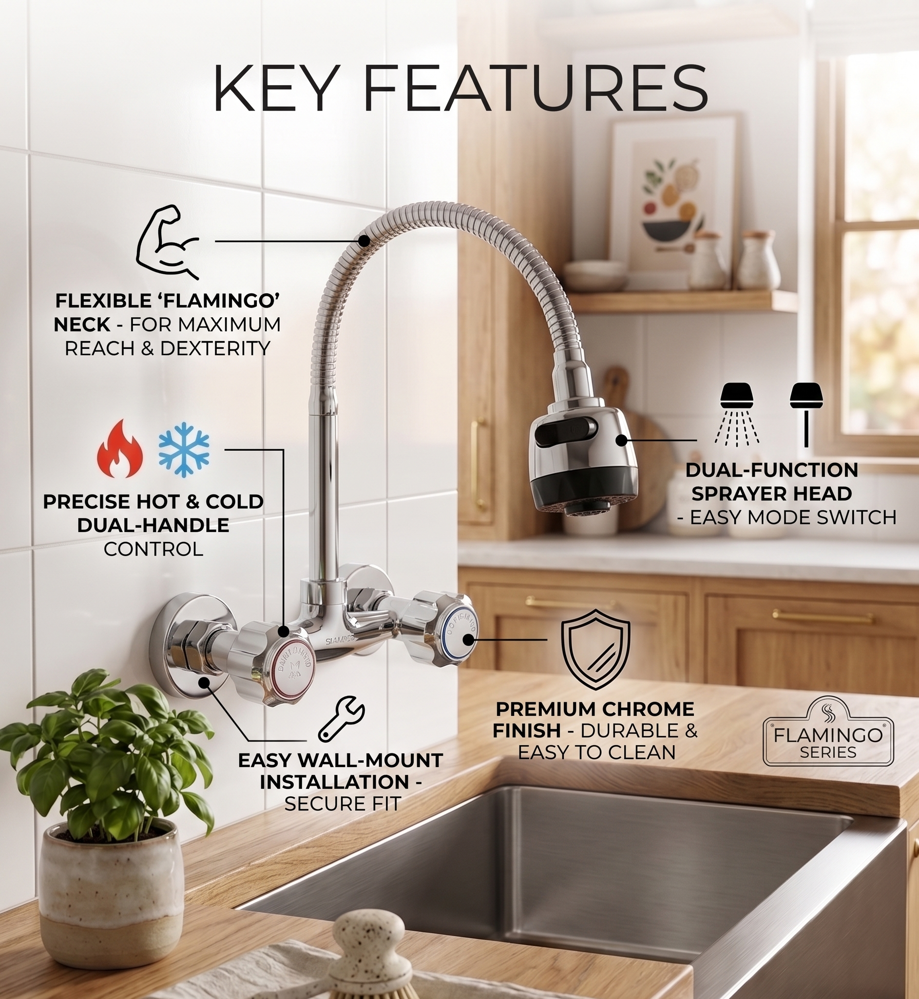 Two Handle Sink Mixer FLAMINGO