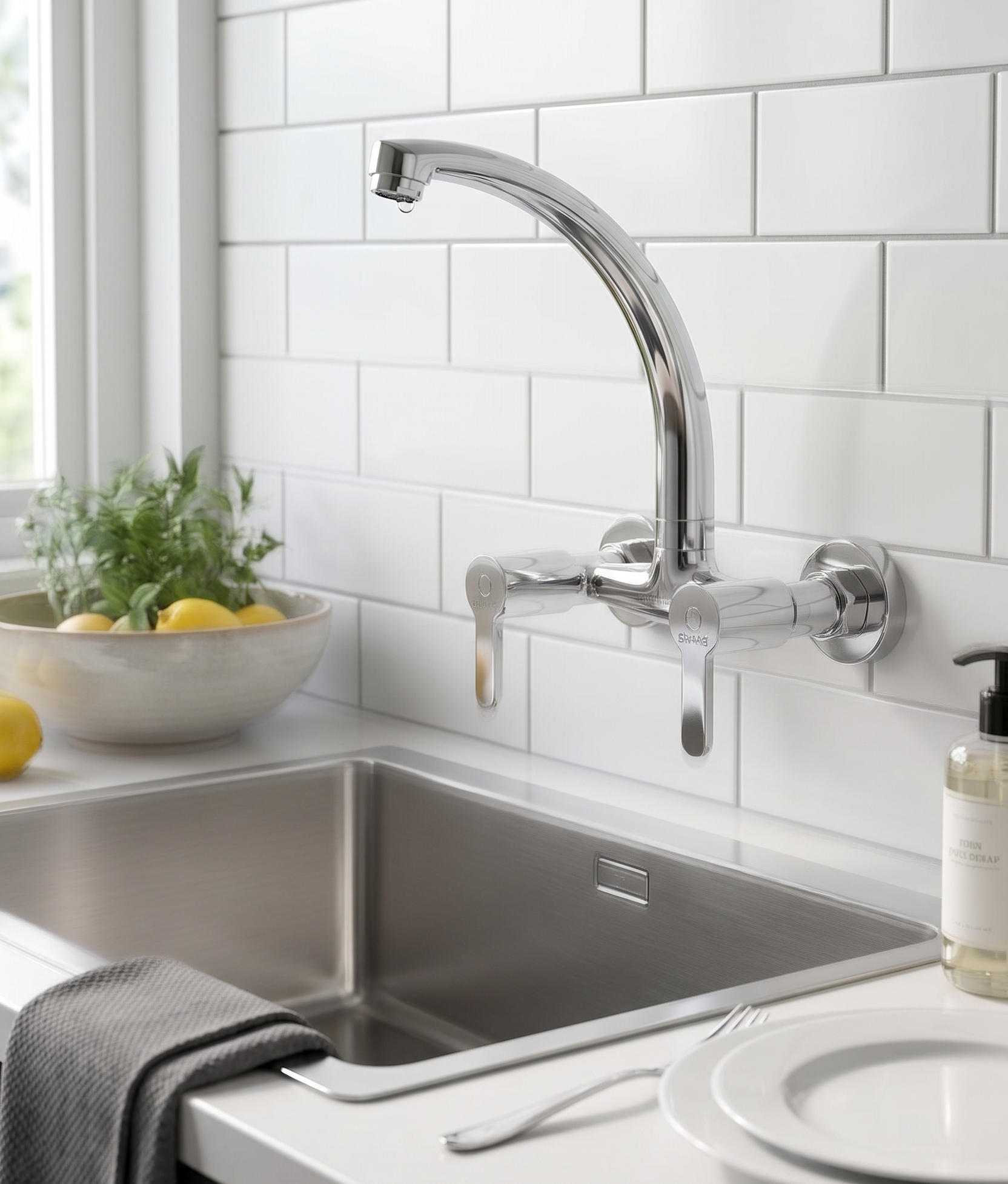 Two Handle Sink Mixer Moving, Lilac/ Victoria/ Drip Head