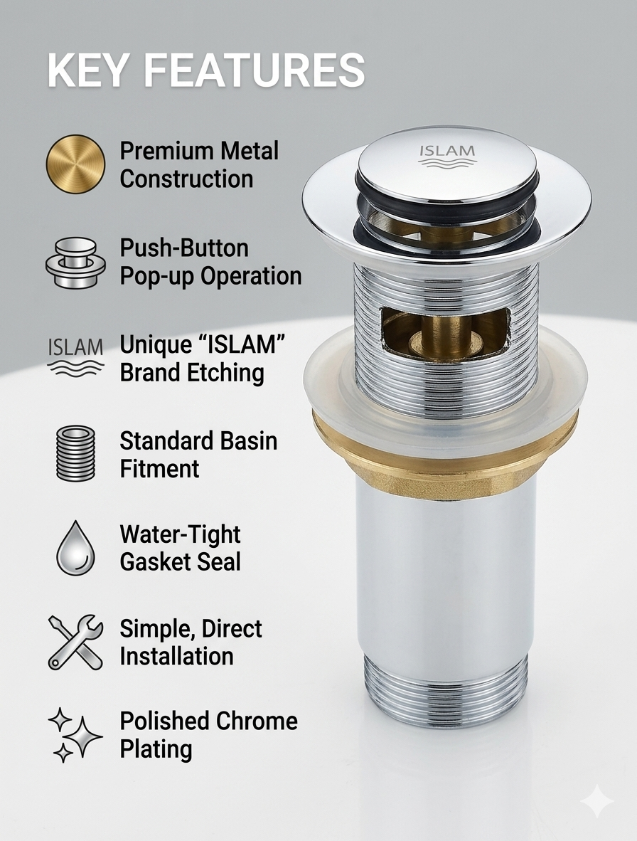 Basin Waste Push Islam Metal