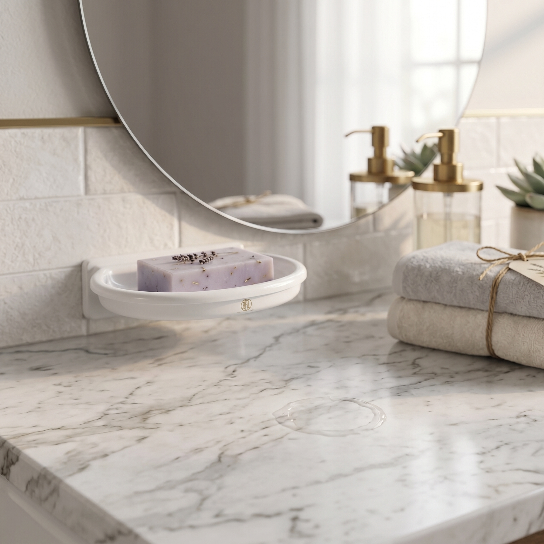 Round Soap Case -White RFL
