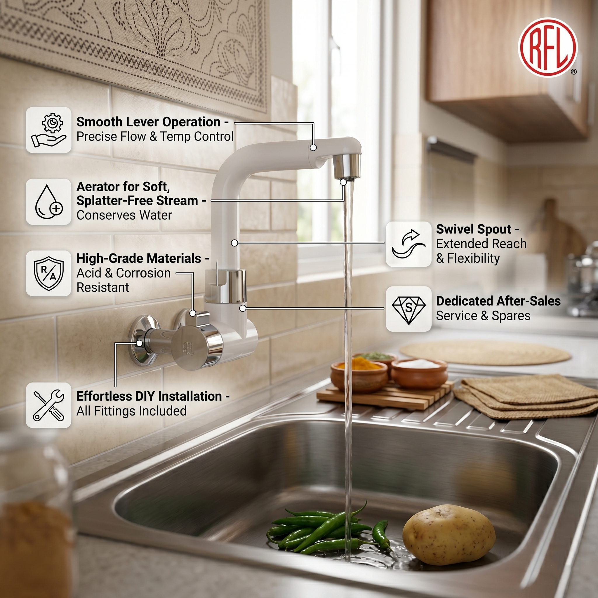 Sink Moving Cock Lever RFL