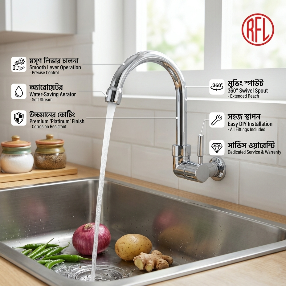 Sink Moving Cock Lever Platinum RFL