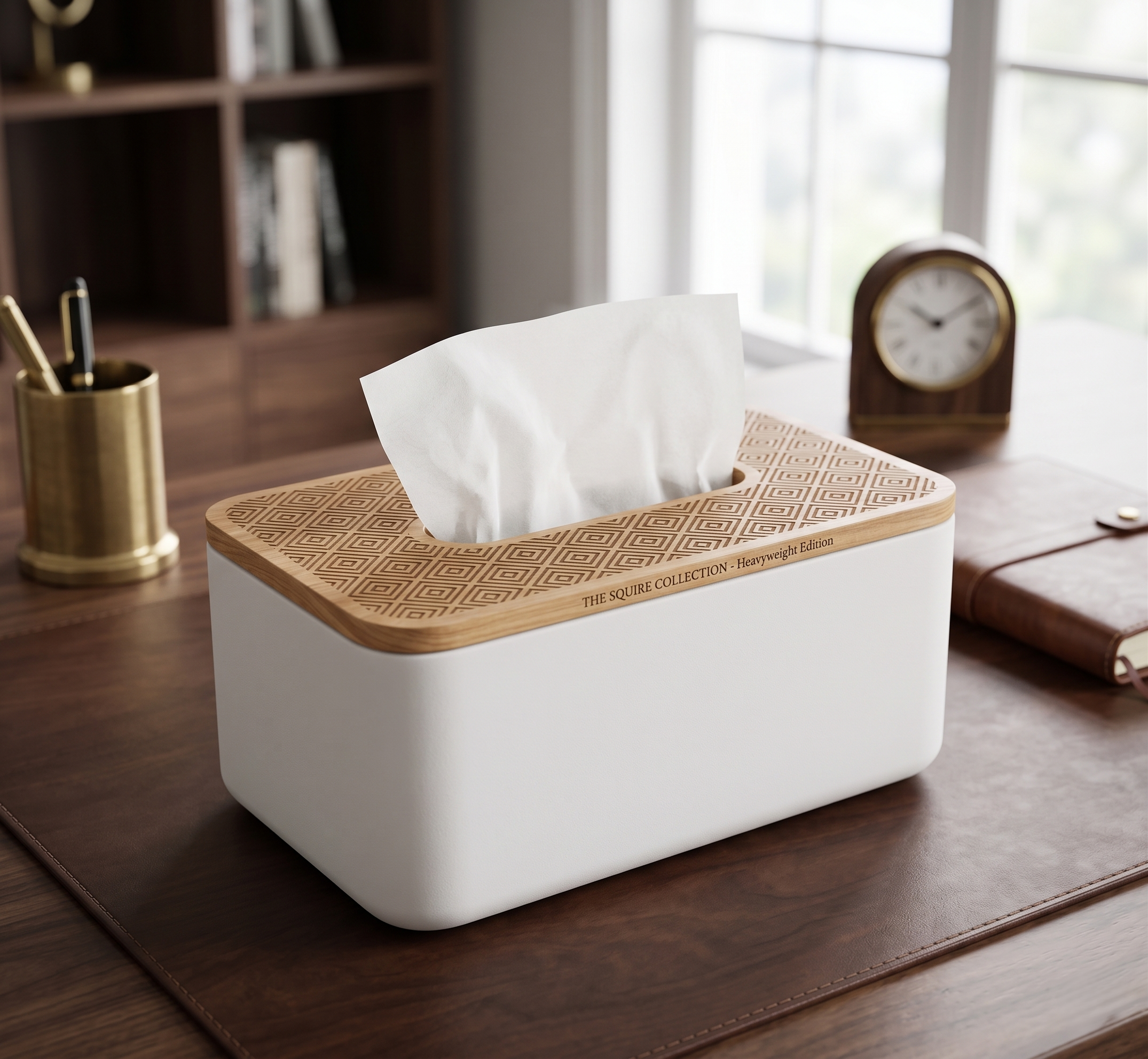 Tissue Holder Square Print Heavy China