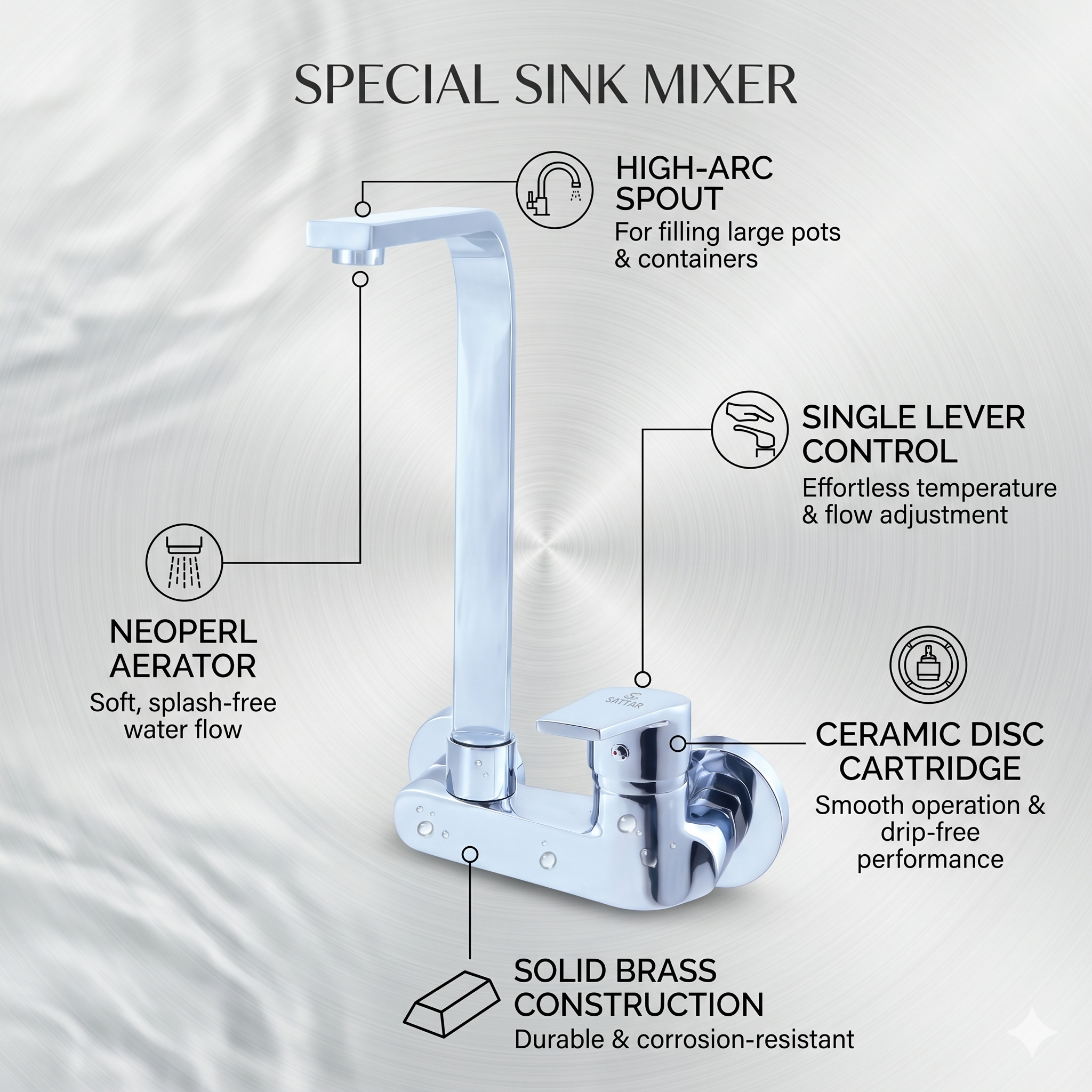Single Lever Sink Mixer (Special) Sattar