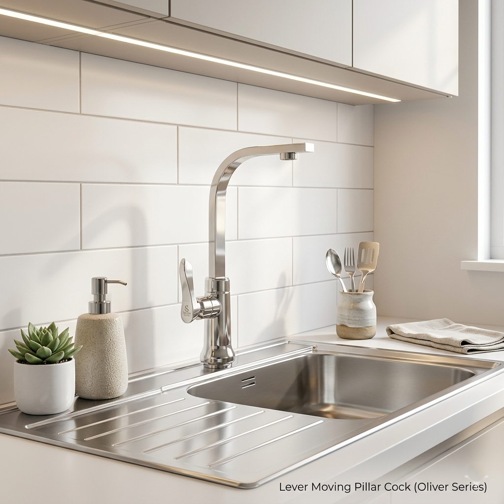 Lever Moving Pillar Sink Cock Sattar