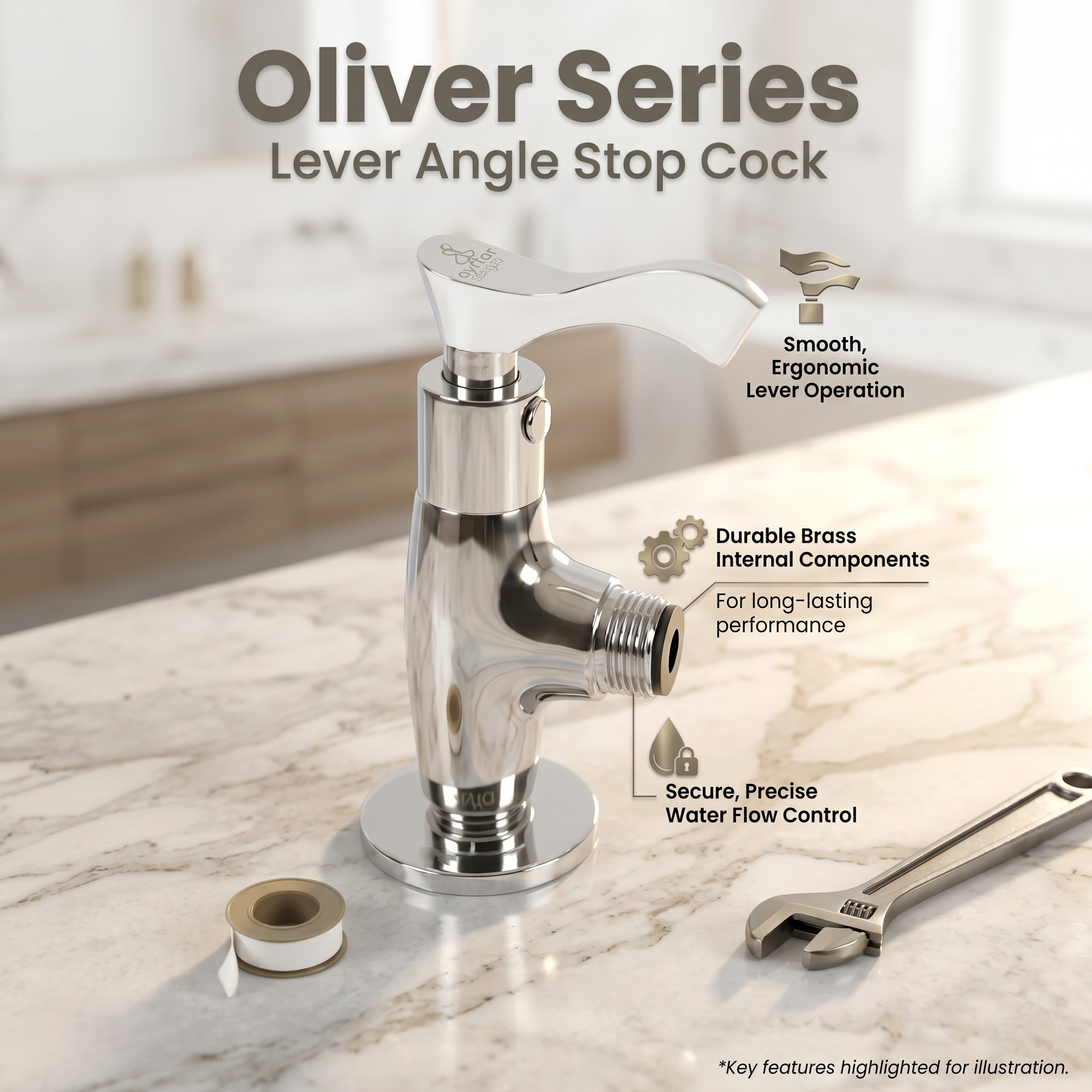 Lever Angle Stop Cock Oliver Sattar