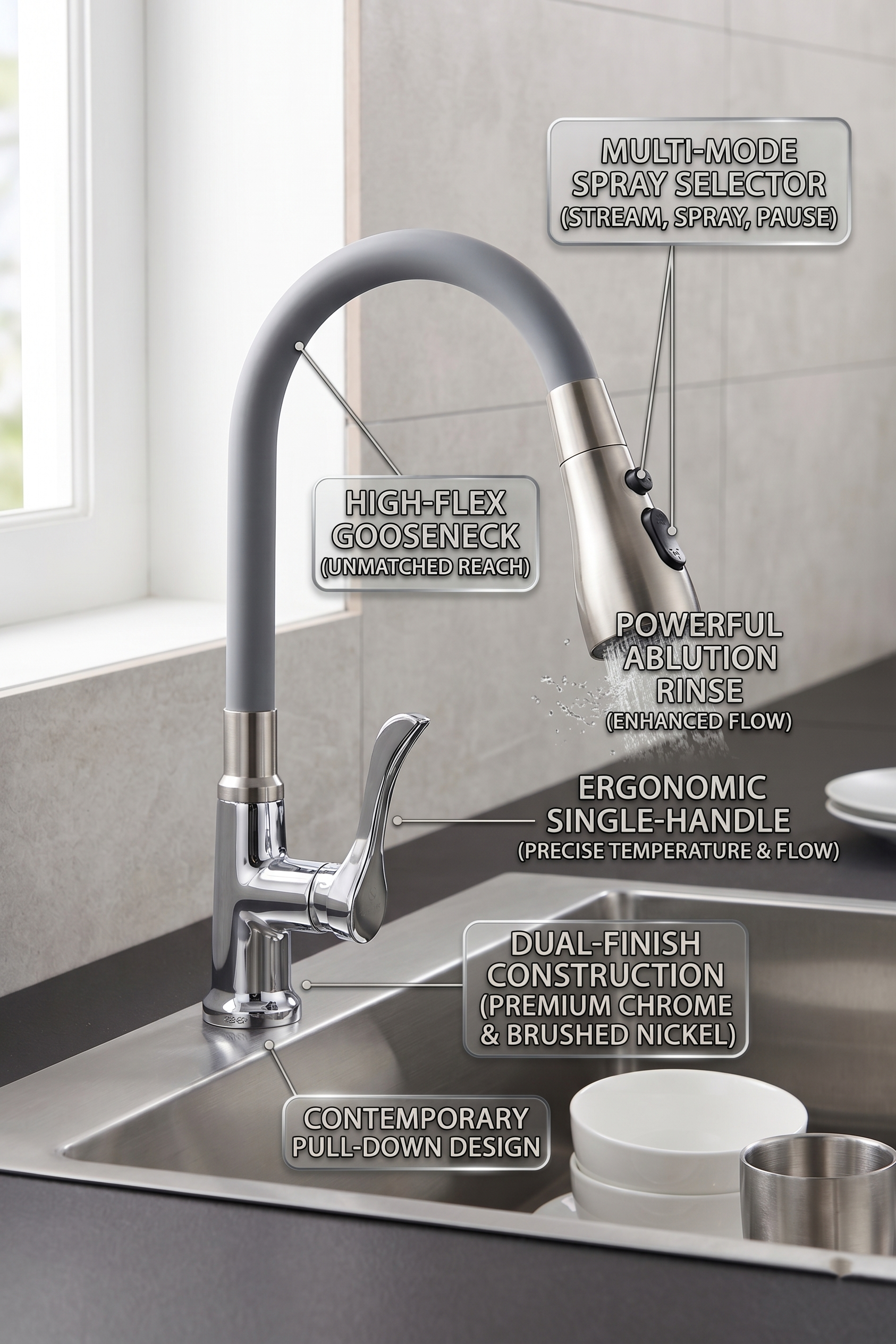 Dual (Basin/Sink) Pillar Cock (Lever Series)