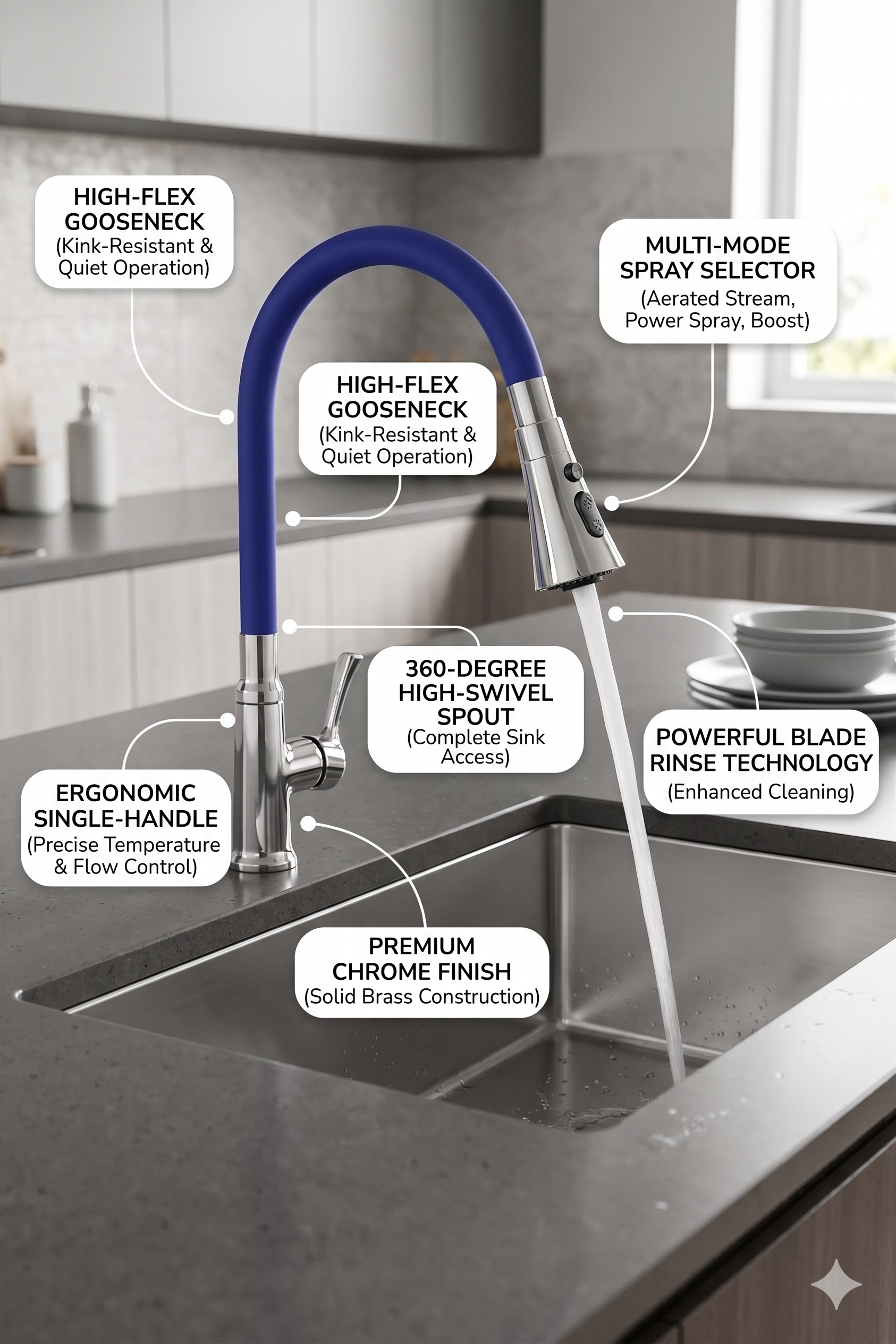 Dual (Basin/Sink) Pillar Cock (Lever Series) 786225B