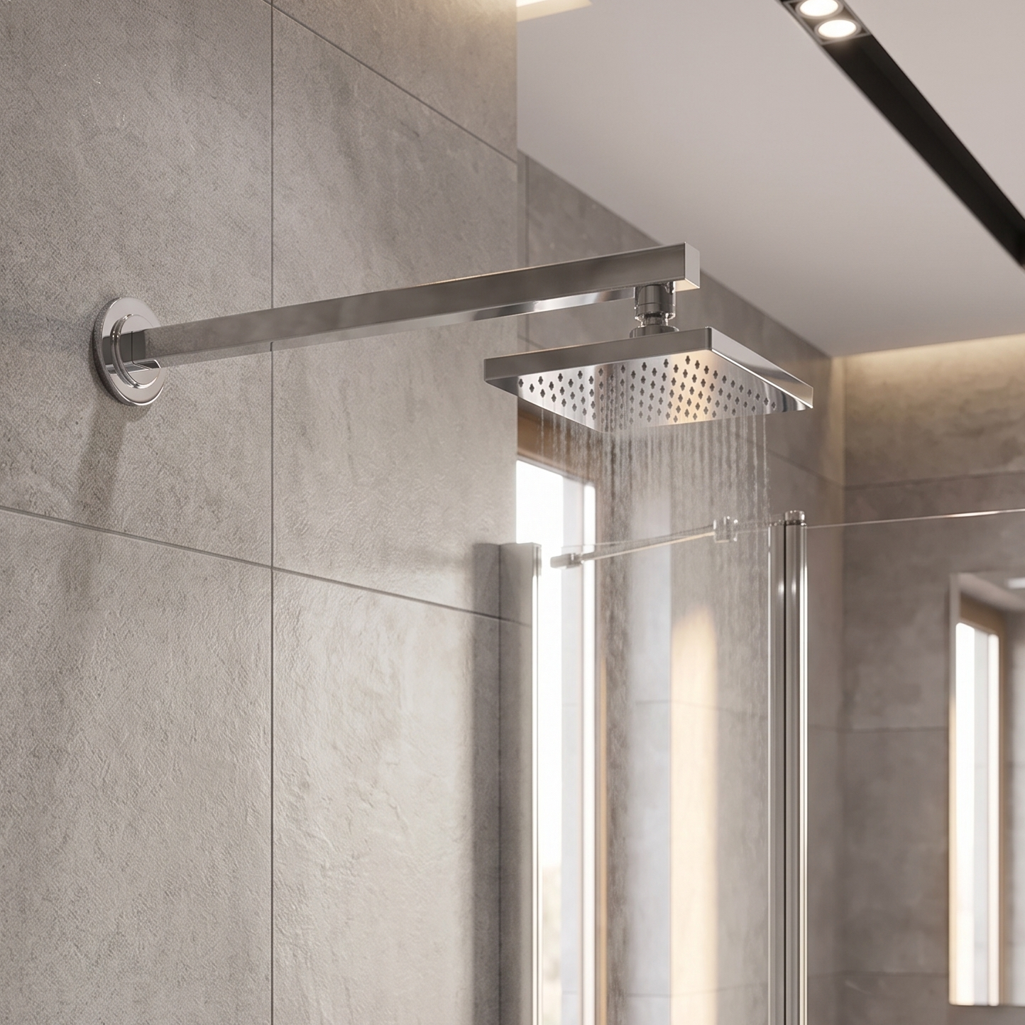 4" 'Square Moving Shower With Pipe
