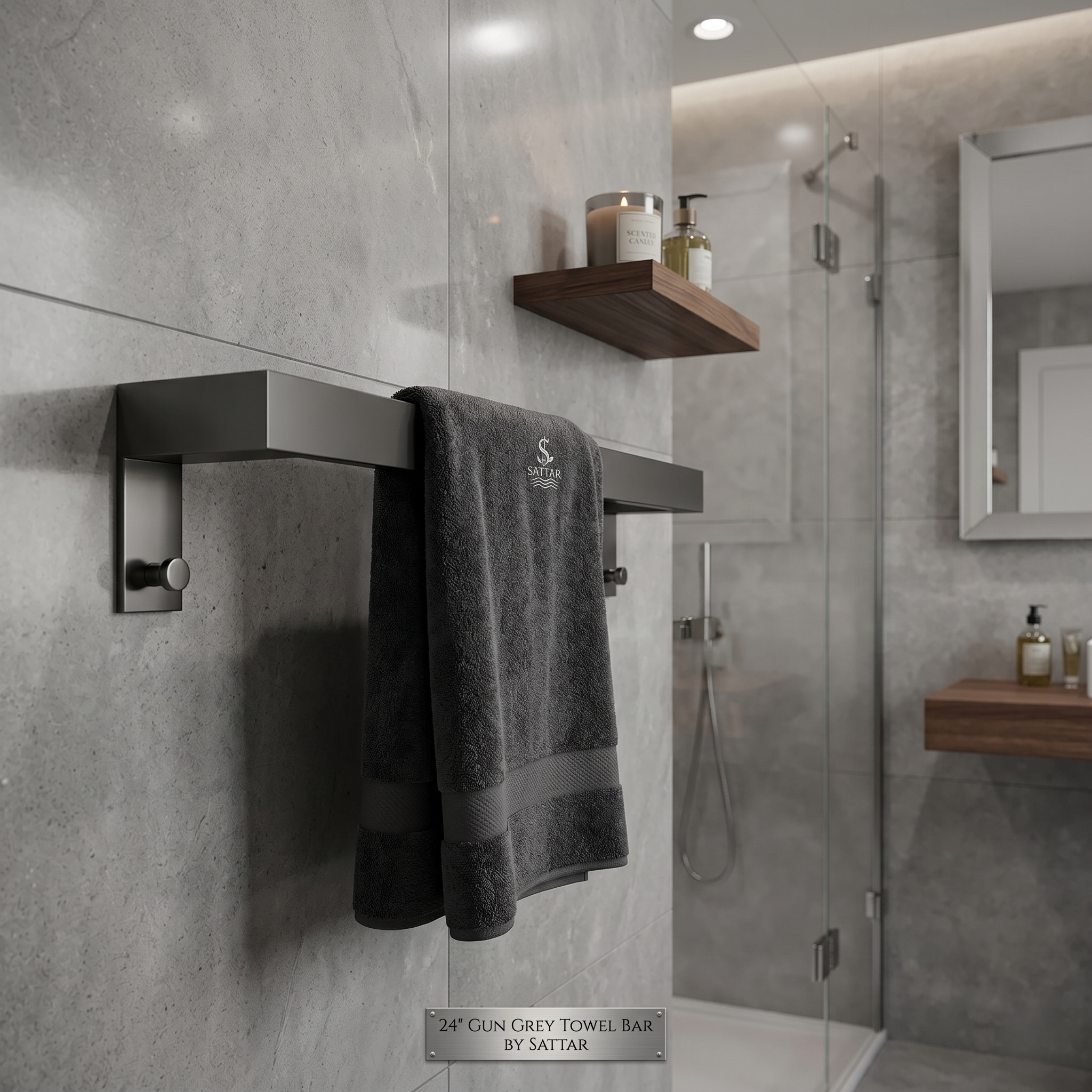 Gun Grey Towel Bar 24" Sattar
