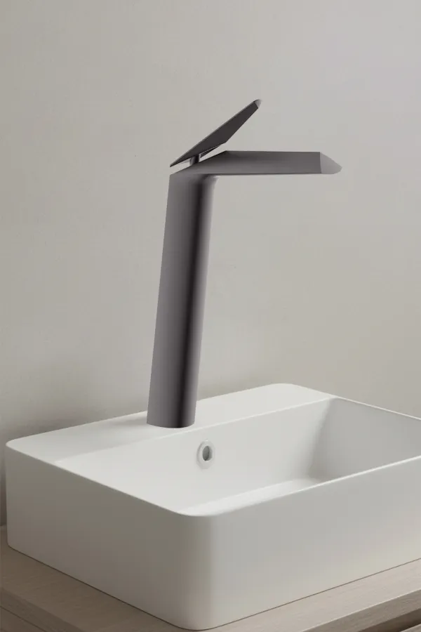 Single Lever Basin Mixer AXIS (Gun Grey)- 12”