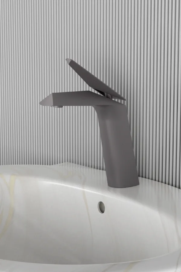 Single Lever Basin Mixer AXIS (Gun Grey)- 6”