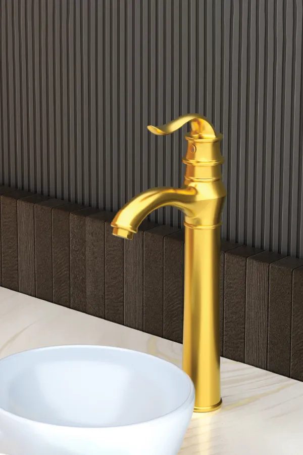 PREMIUM SINGLE LEVER Basin Mixer (Gold) - 12”