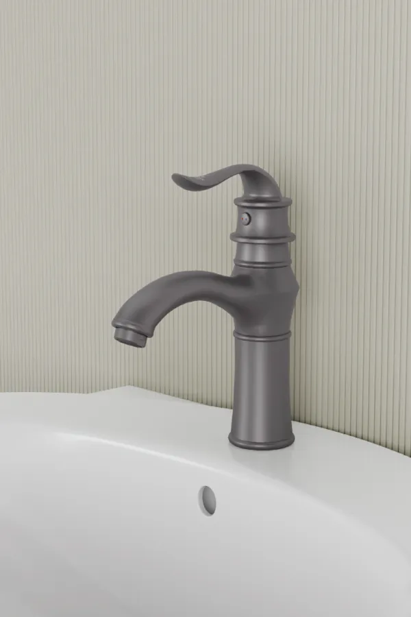 PREMIUM SINGLE LEVER Basin Mixer (GunGrey) - 6”
