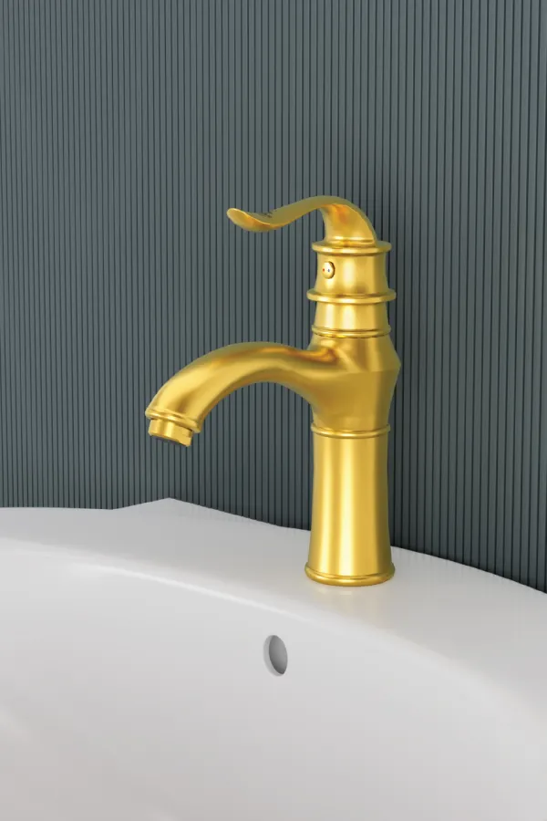PREMIUM SINGLE LEVER Basin Mixer (Gold) - 6”