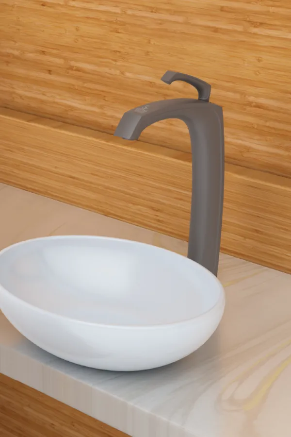 Single Lever Basin Mixer FLUX (Gun Grey) -12”