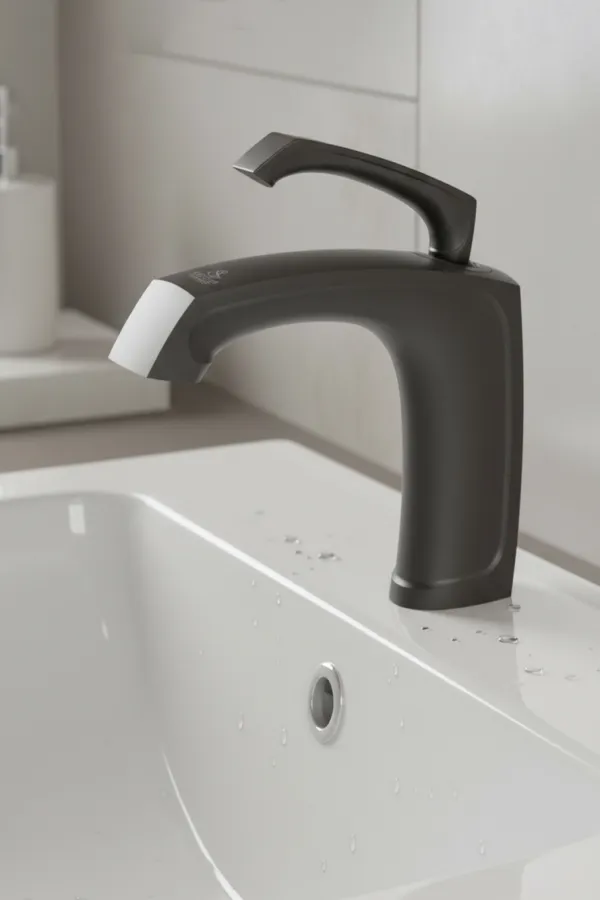 Single Lever Basin Mixer Flux (Gun Grey) -6”