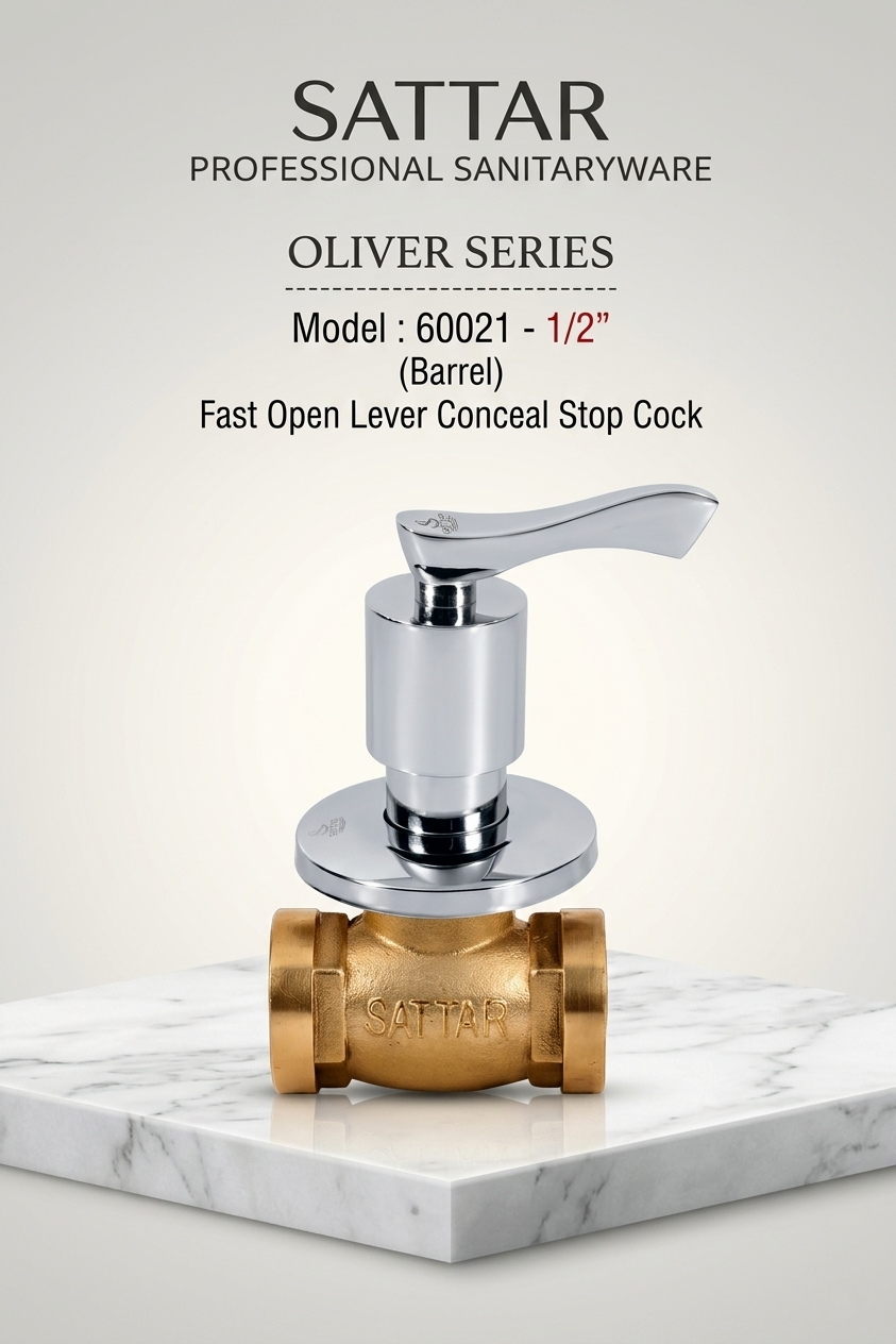 Fast Open Lever Conceal Stop Cock (1/2", Barrel) – Oliver Series