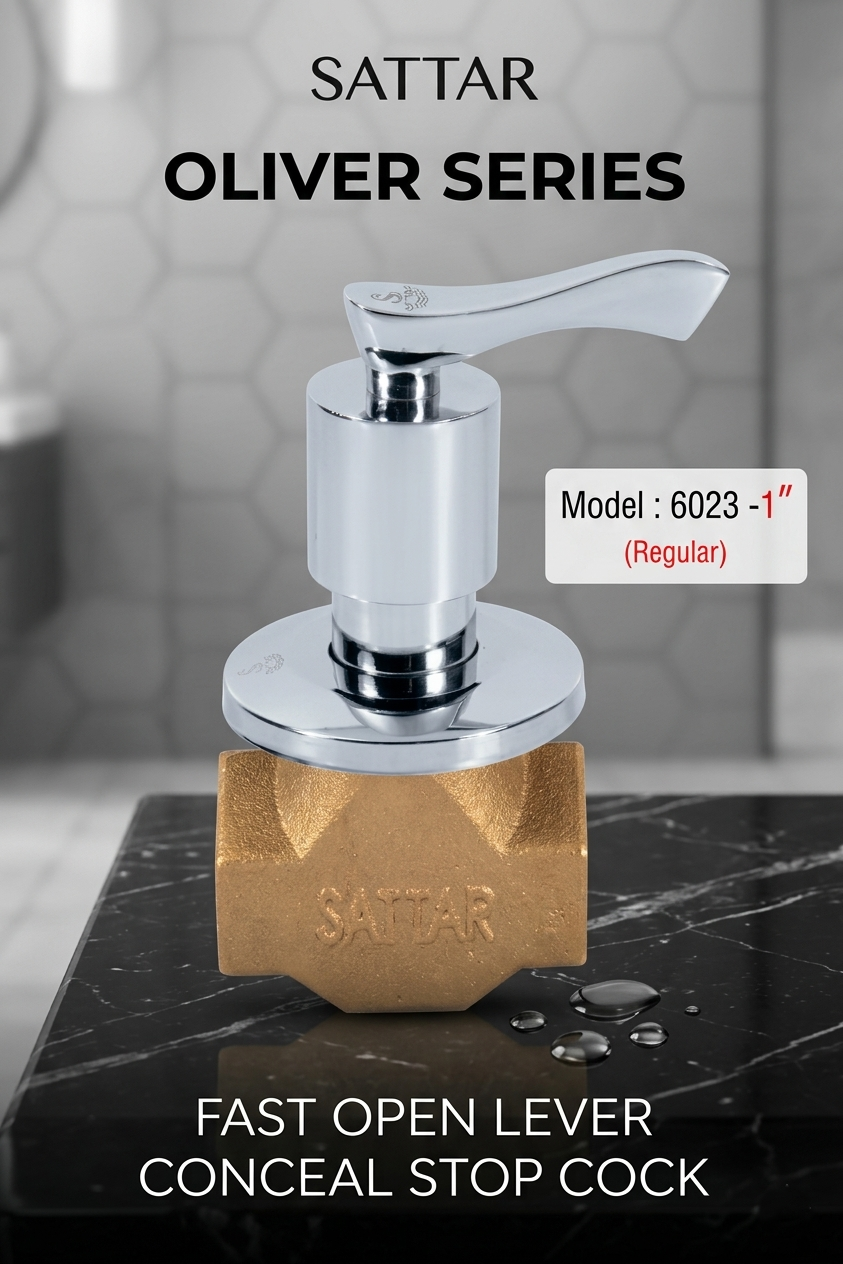 Fast Open Lever Conceal Stop Cock (1") Regular