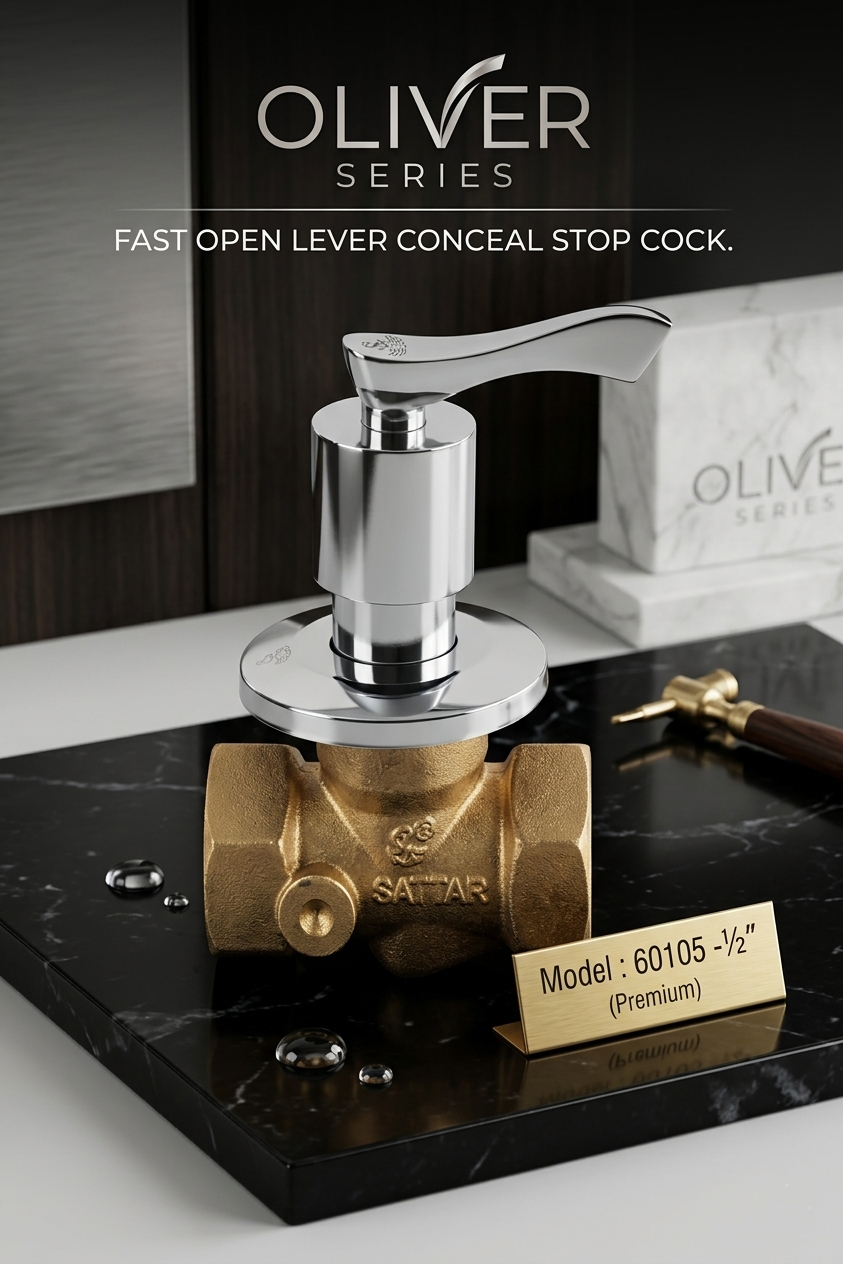 Fast Open Lever Conceal Stop Cock (1/2", Premium) – Oliver Series