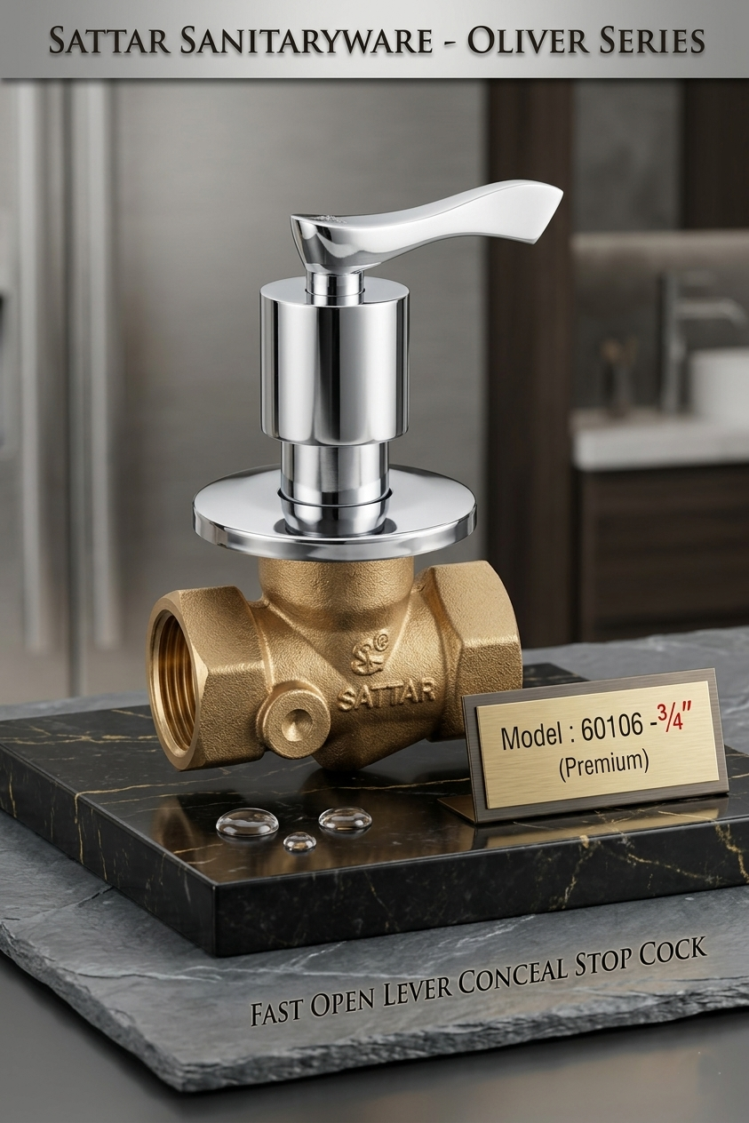 Fast Open Lever Conceal Stop Cock (3/4", Premium) – Oliver Series