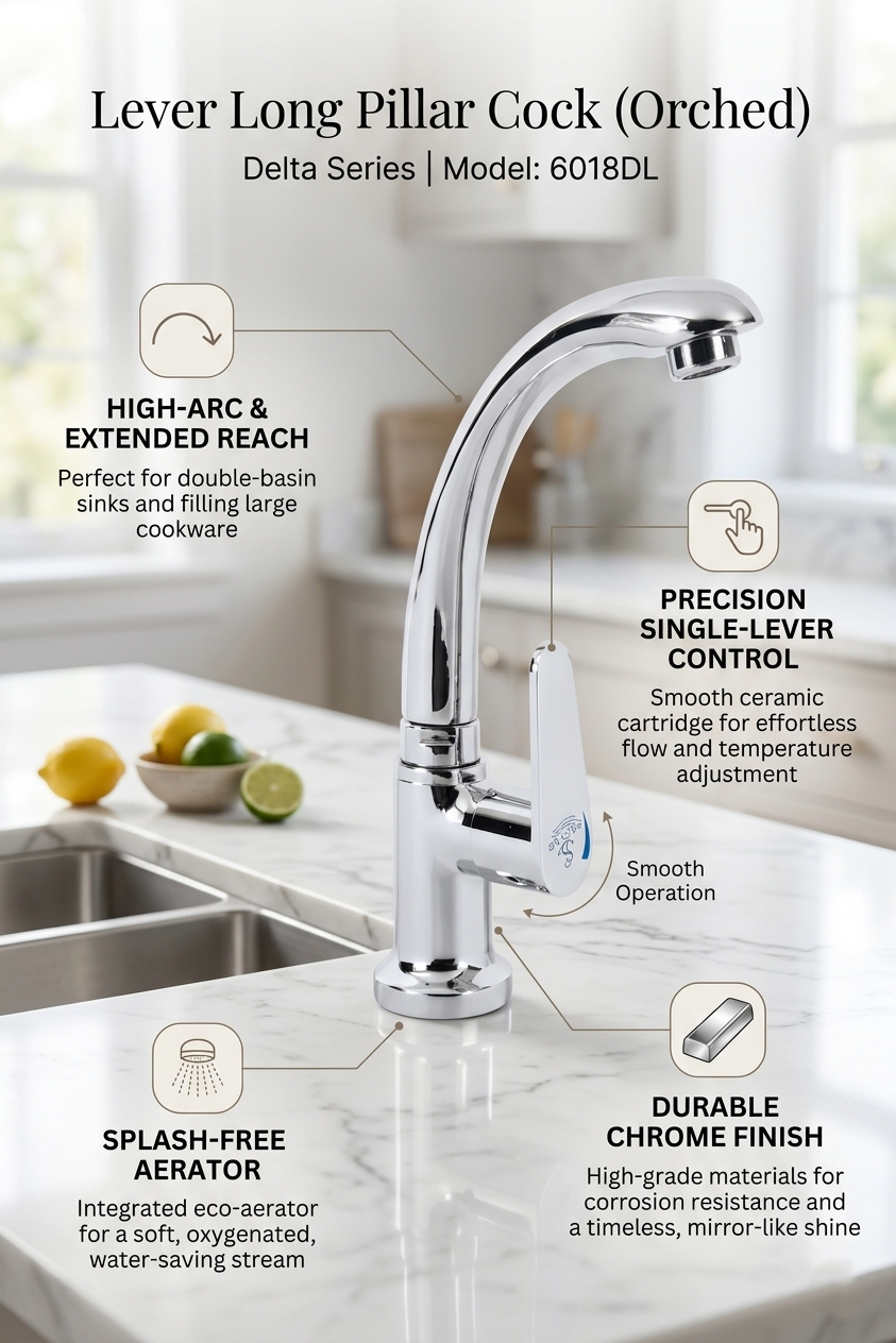 Lever Long Pillar Cock (Orched) (Delta Series) 6018DL