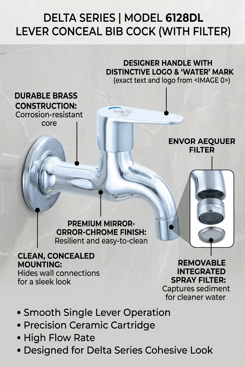 Lever Conceal Bib Cock (with Filter) – Delta Series 6128DL