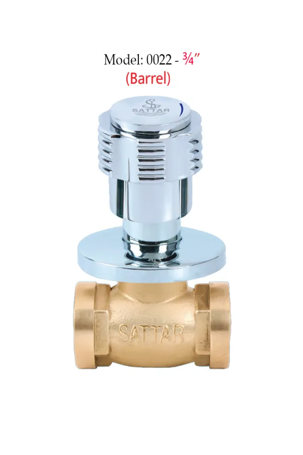 Conceal Stop Cock (Barrel) 3/4" (Star Series) 0022S