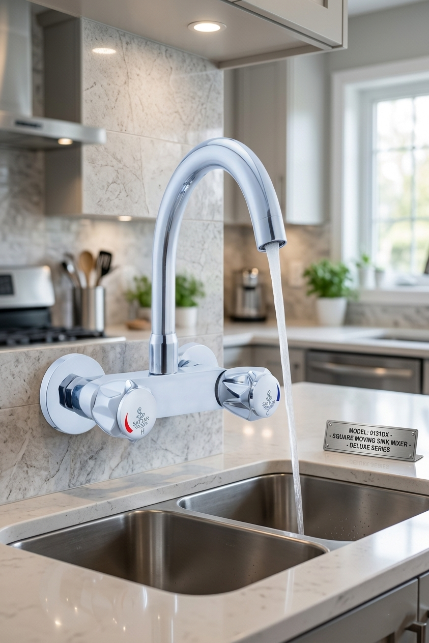 Square Moving Sink Mixer (Deluxe Series) 131DX