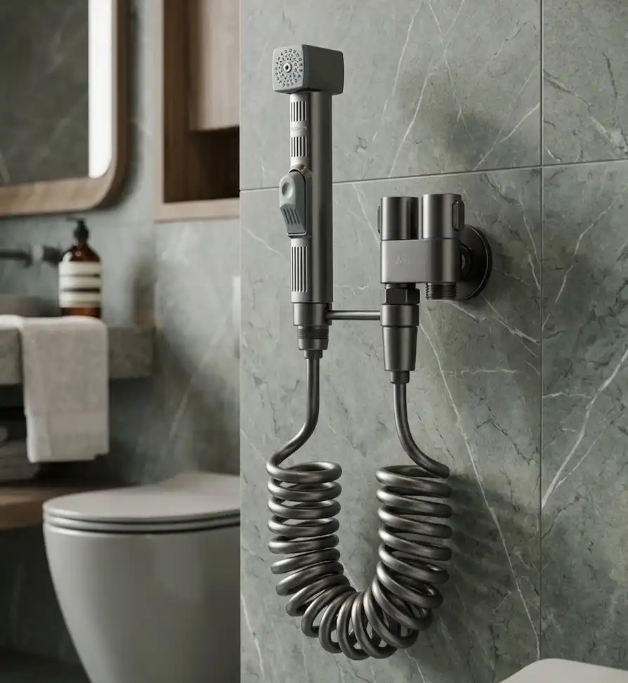 Push Shower With Twin Valve