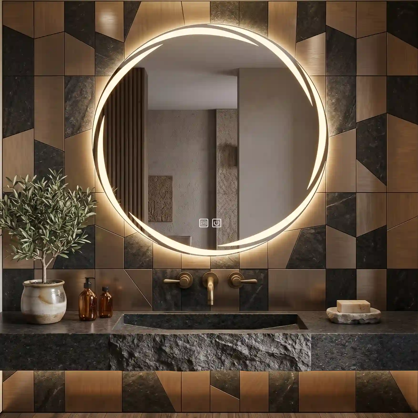 Round Mirror LED Backlit Circular Design 36*36 inch