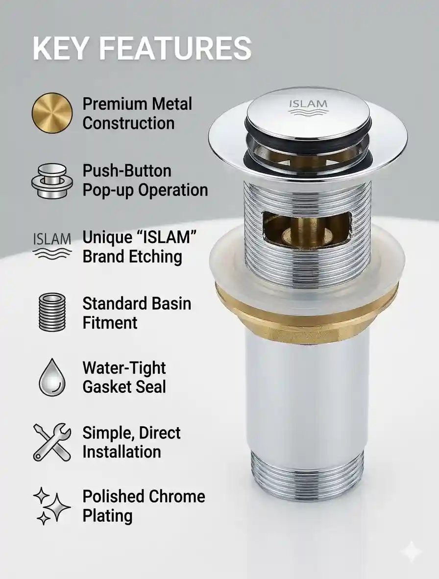 Basin Waste Push Islam Metal