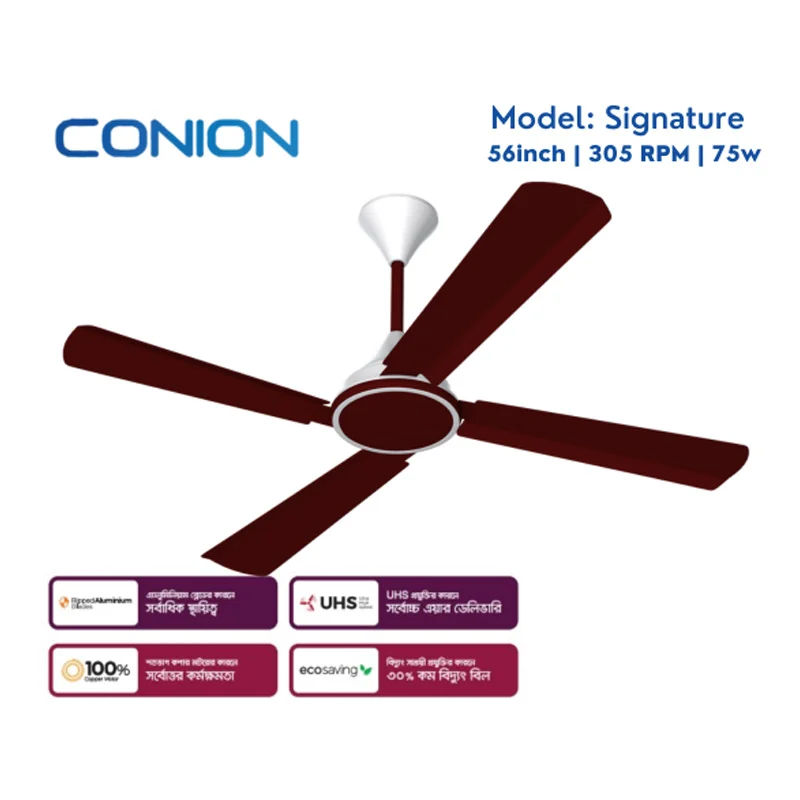 Conion 56" 4 Blades Signature Ceiling Fan Maroon