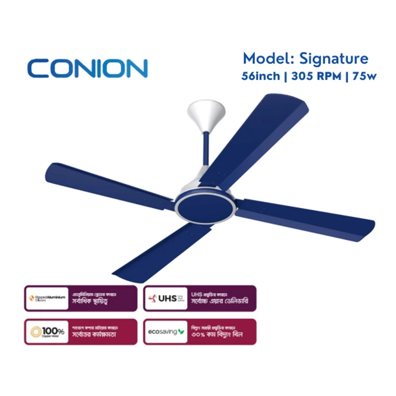 Conion 56" 4 Blades Signature Ceiling Fan Sparkling Blue