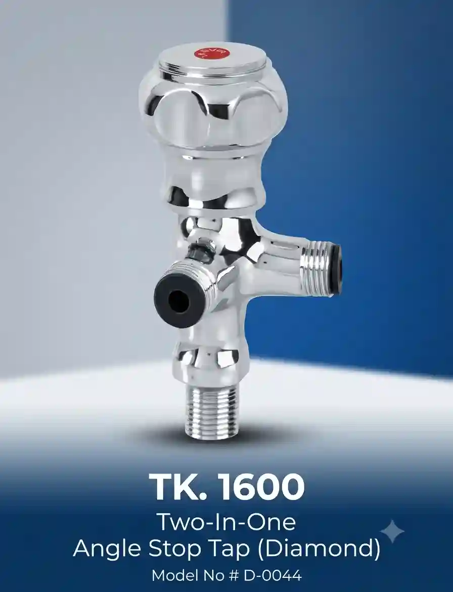 2 in 1 Angle Stop Tap (Diamond) D-0044