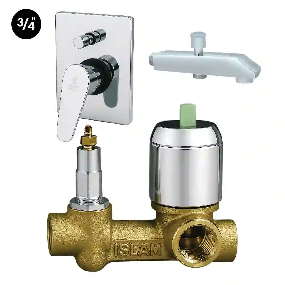 3/4" Conceal Shower Mixer 4 Line With Sprout Diveter Square (Single Lever) M:056