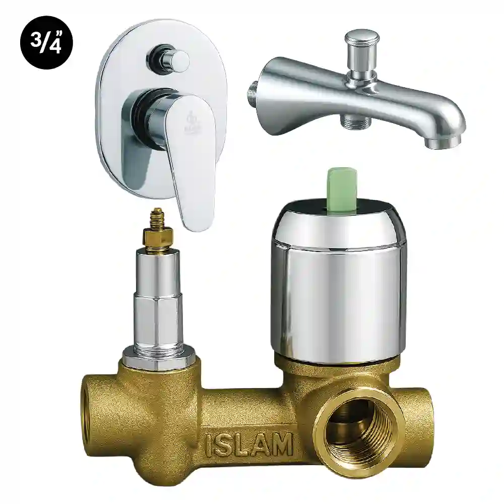 3/4" Conceal Shower Mixer 4 Line With Sprout Diveter Round (Single Lever) M:057