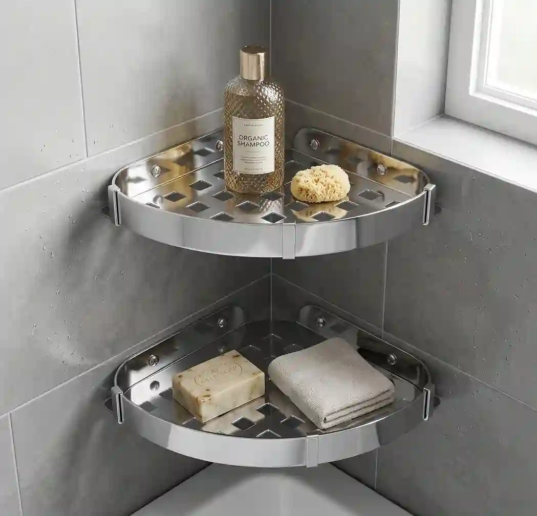 S.S Corner Shelf Single M041