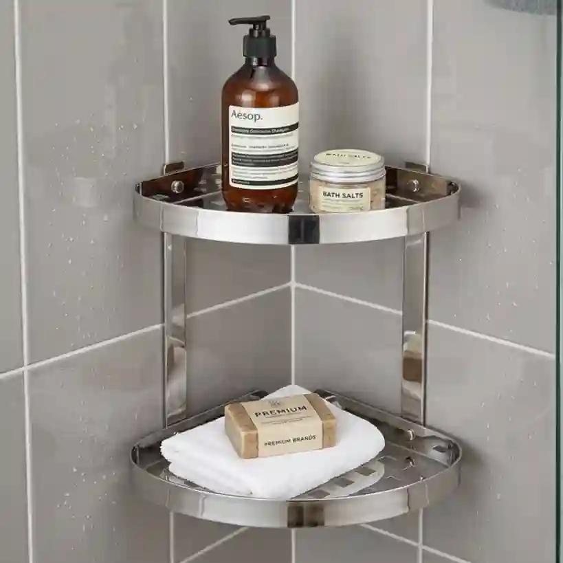 S.S Corner Shelf Double M041