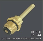 3/4" Conceal Stop Cock Gold Double Nut