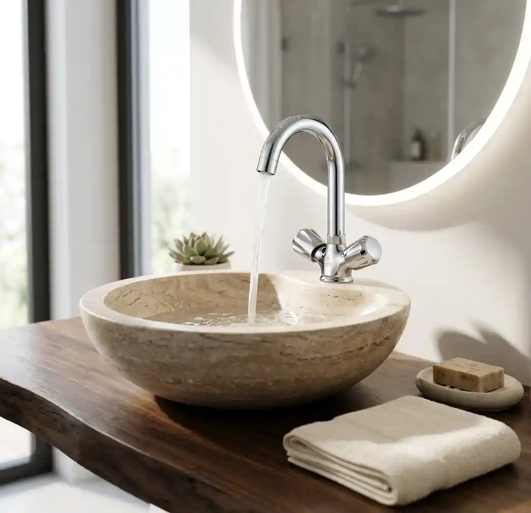 Moving Basin Mixer Round Pipe M007SM1