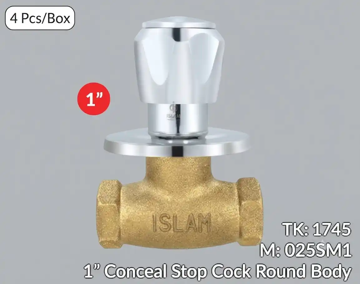 1" Conceal Stop Cock Round Body M025SM1